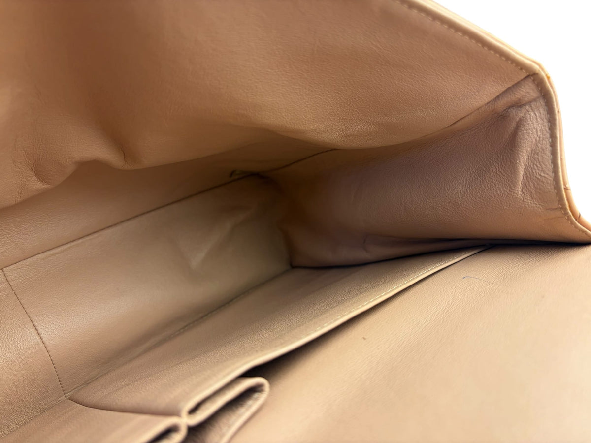 Chanel Patent Nude Quilted Jumbo Flap 2011