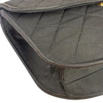 Chanel Black Quilted Satin Shoulder Bag