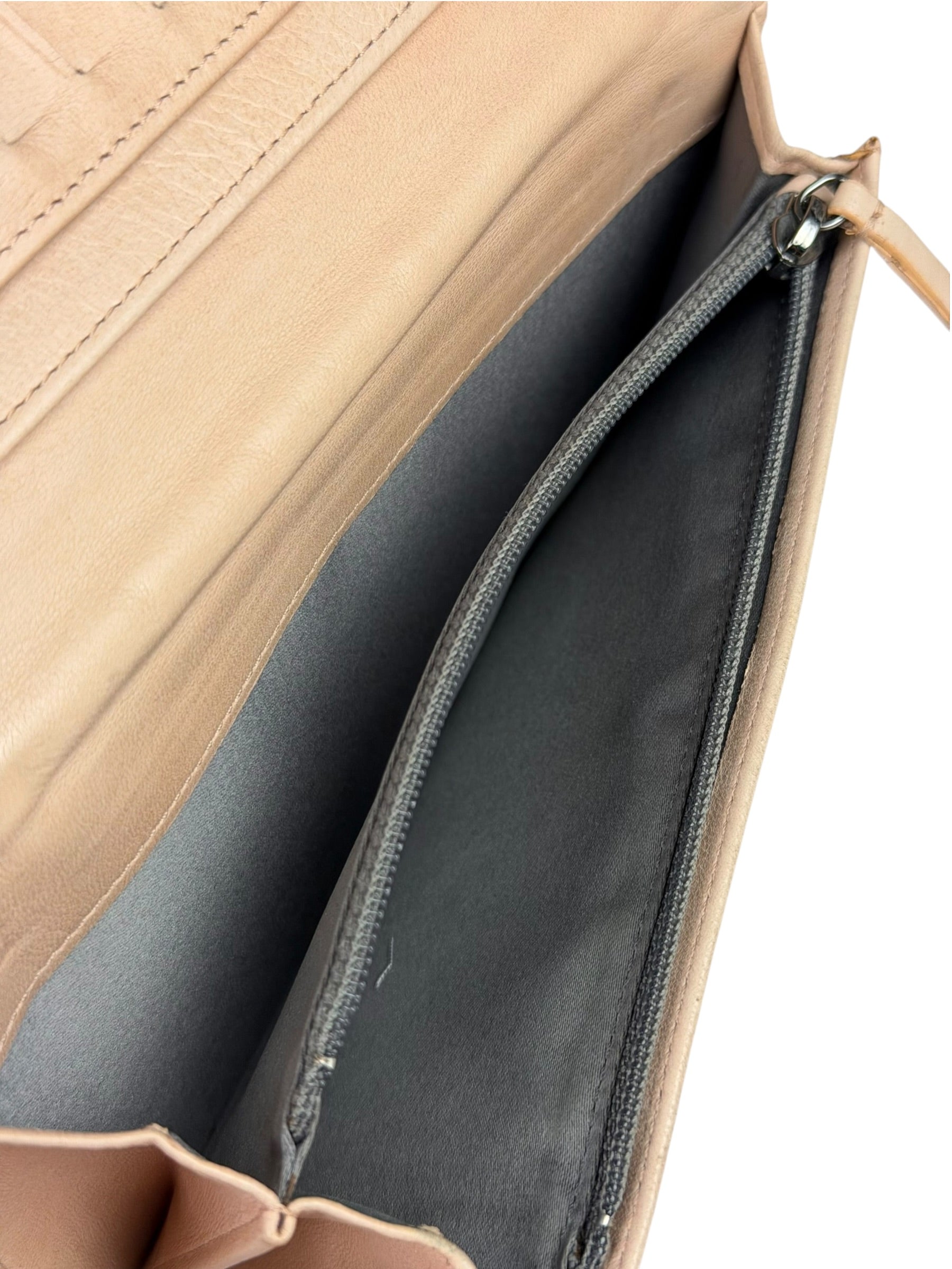 Chanel Light Pink Camila Leather Long Wallet