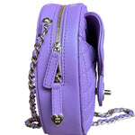 Chanel CC In Love Purple Quilted Leather Heart Bag 2022