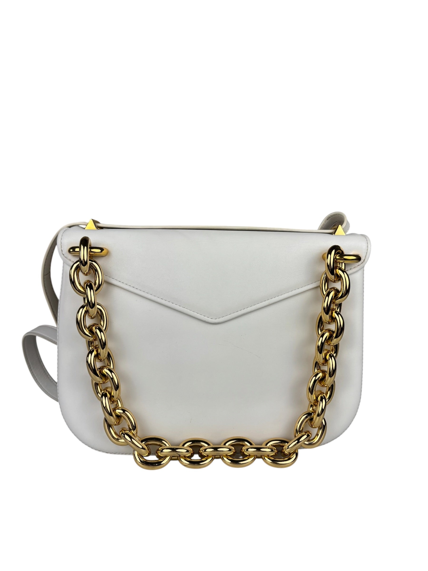 Bottega Veneta White Leather Mount Shoulder Bag