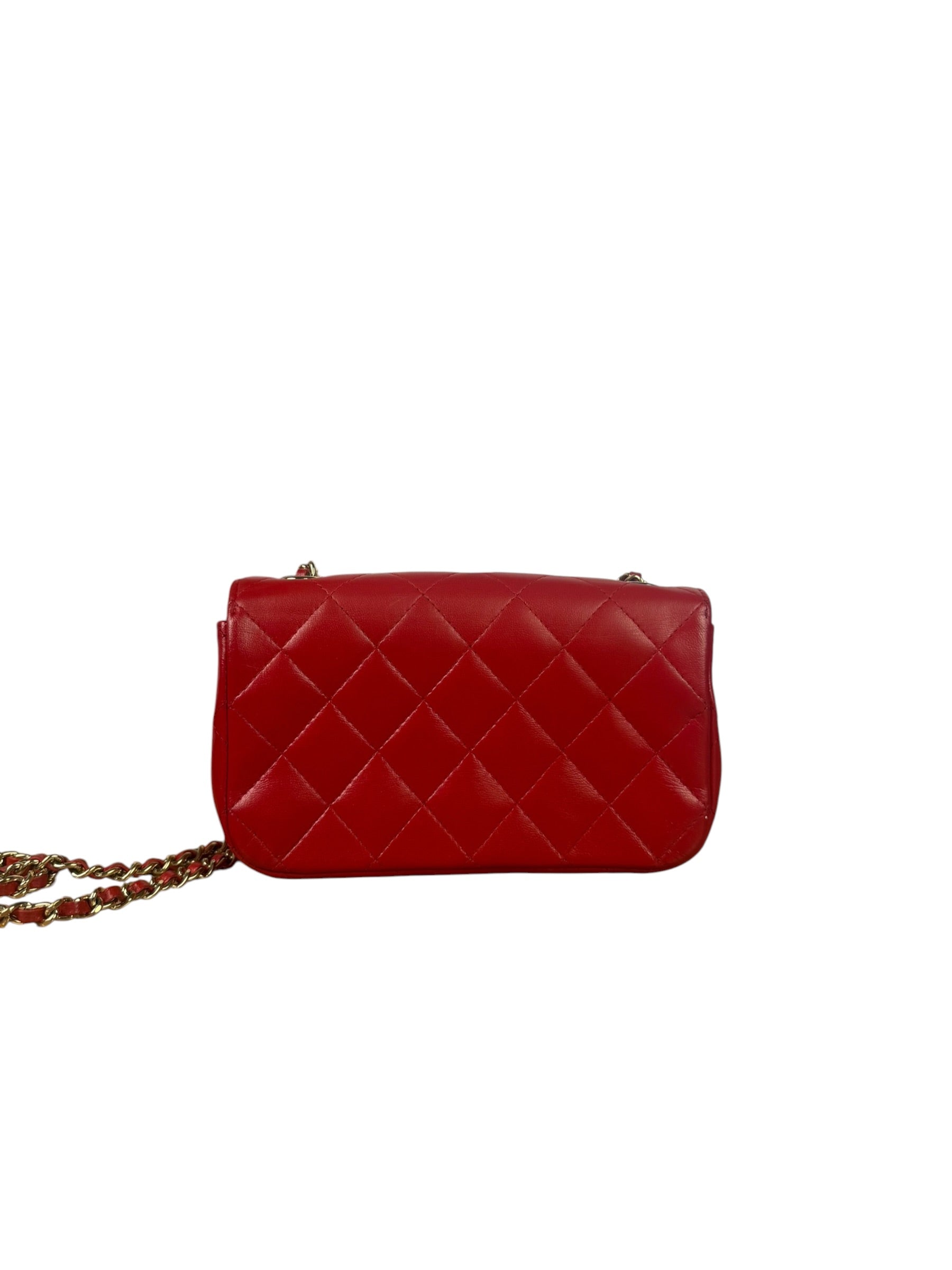 Chanel Red Lambskin Timeless Small Shoulder Bag 2017