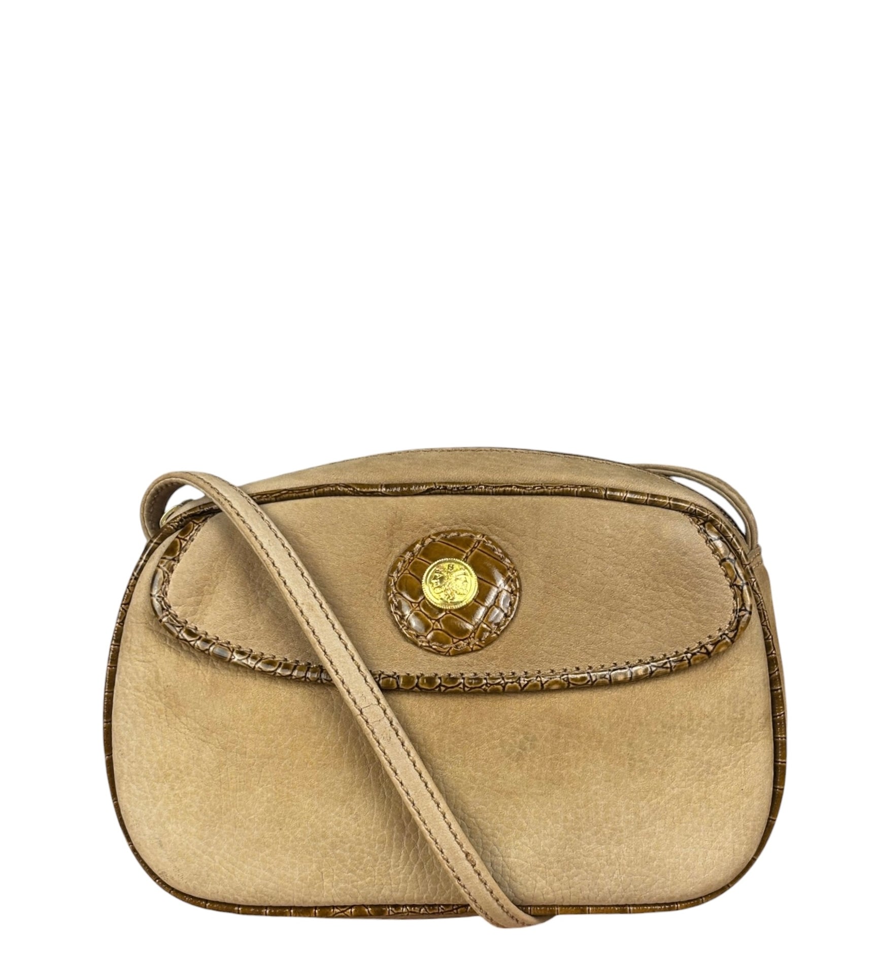 Fendi Vintage Brown Janus Crossbody Bag
