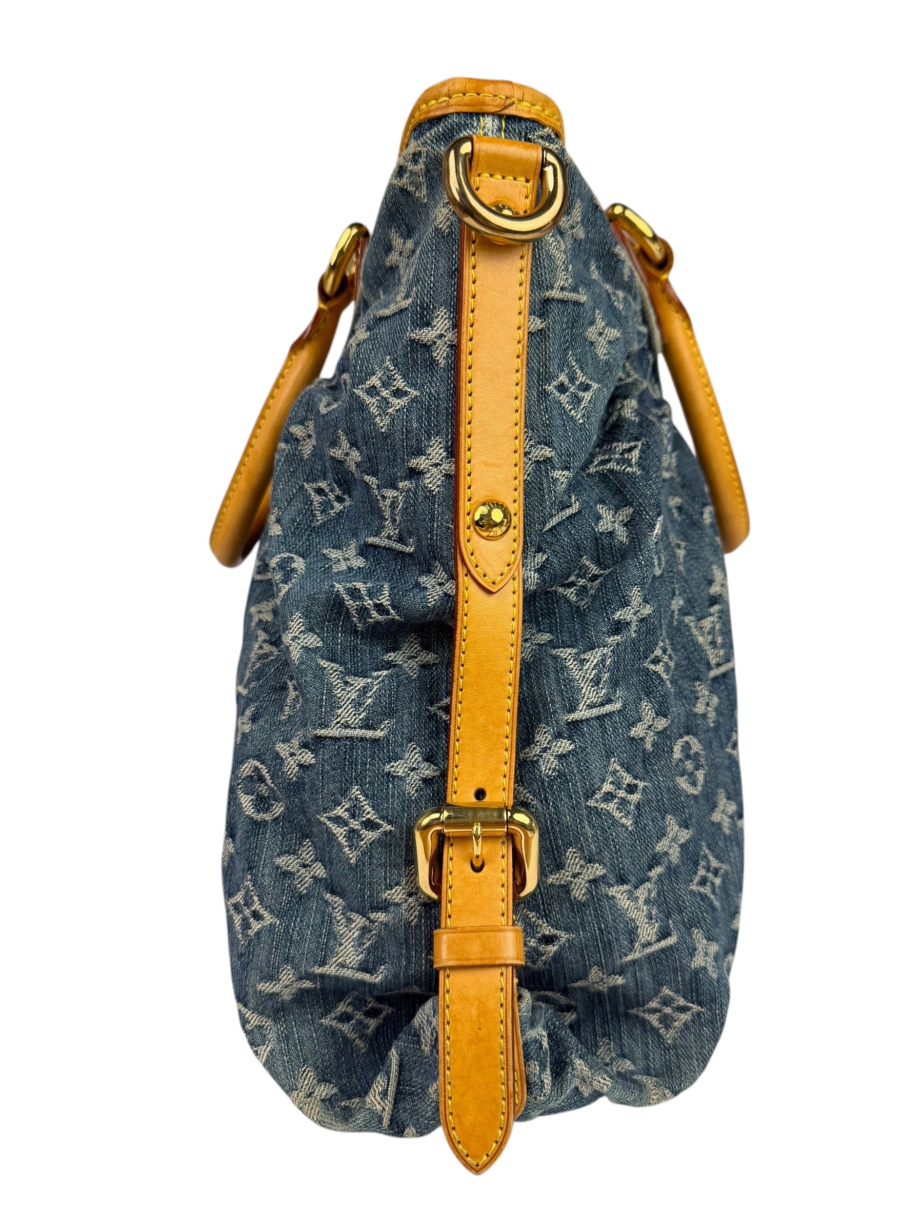 Louis Vuitton Denim/Leather Trim Monogram Neo Cabby Handbag