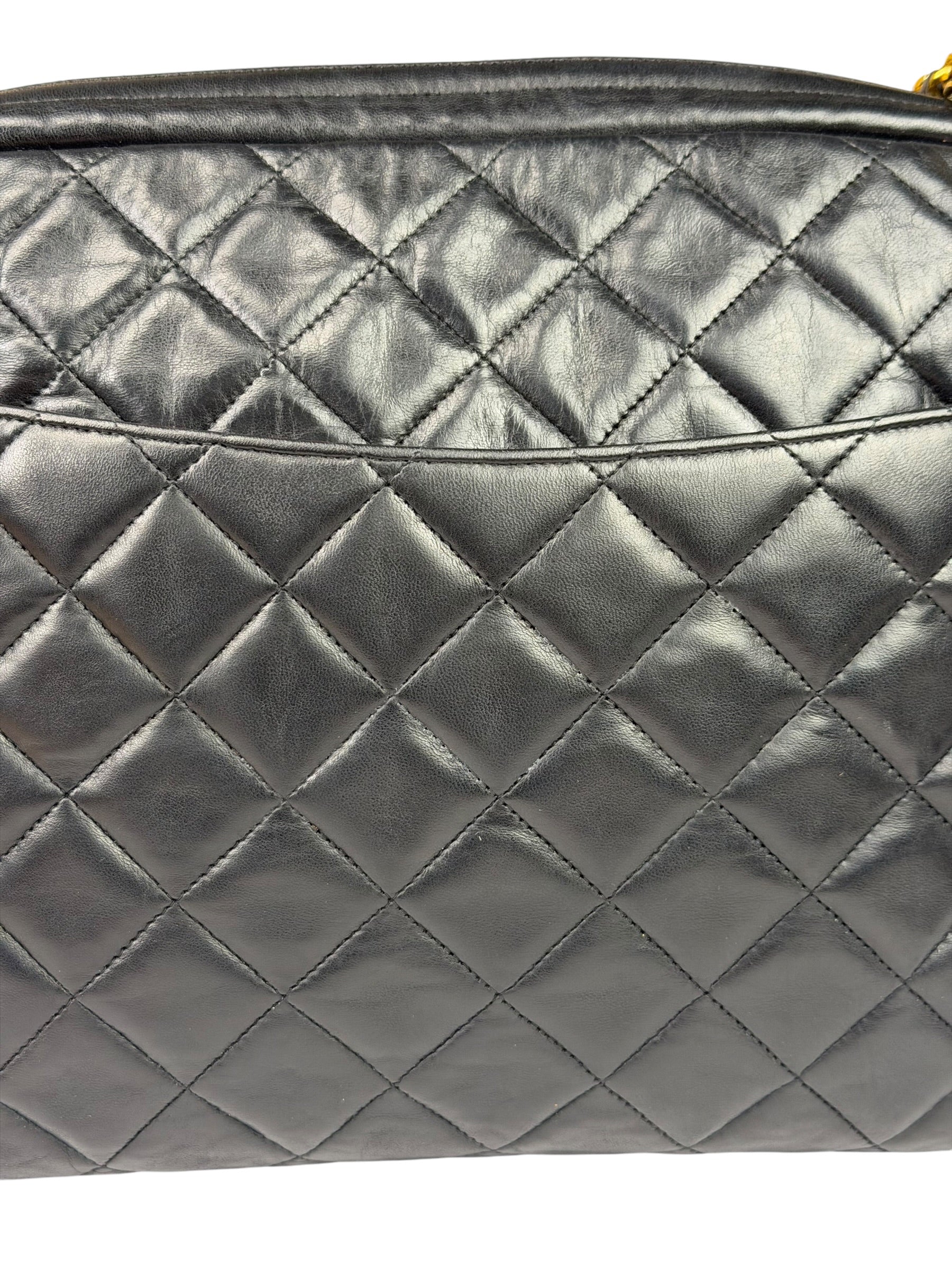 Chanel Black Quilted Lambskin Camera Bag 1989