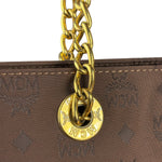 MCM Brown Nylon/Leather Visetos Monogram Shoulder/Tote Bag