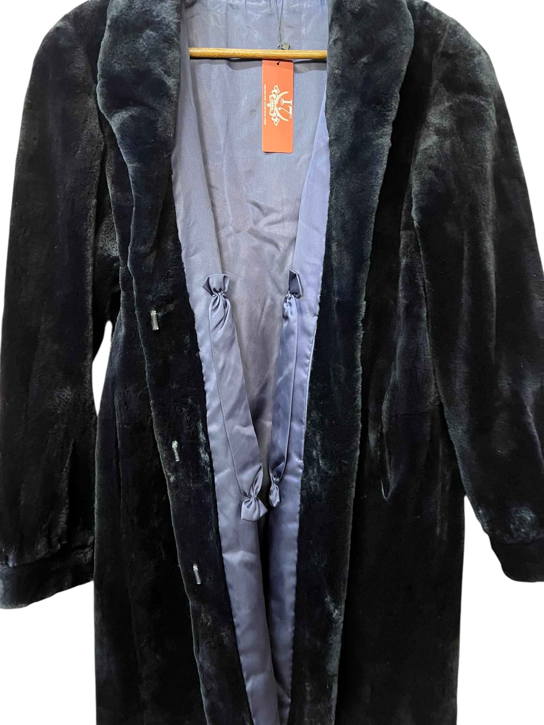 Vintage Dark Blue Mink Mid Length Fur Coat