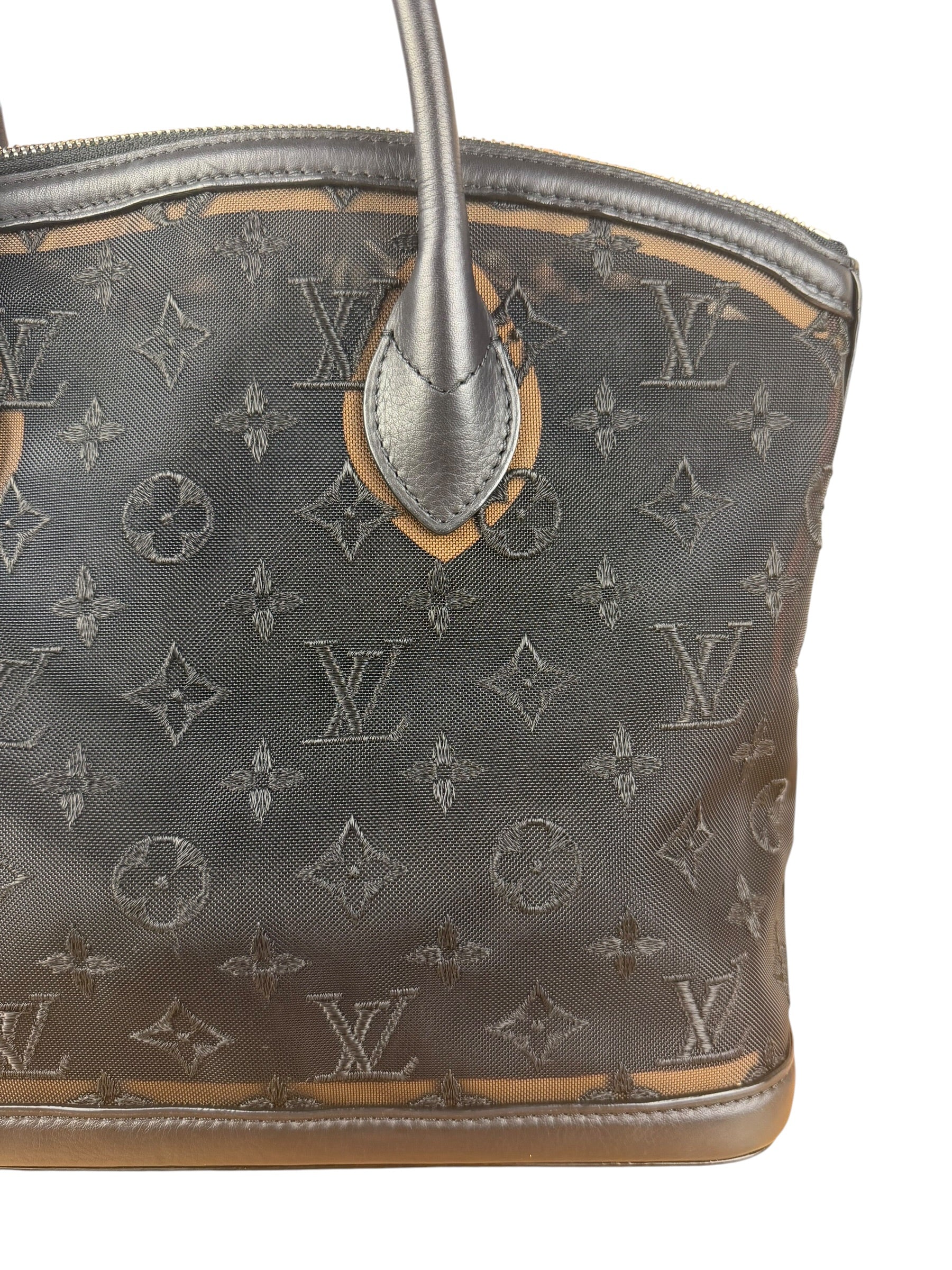 Louis Vuitton Limited Edition Black Monogram Transparence Lockit Hand Bag