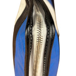 Balenciaga Tricolor Leather Bazaar Striped Pouch