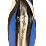Balenciaga Tricolor Leather Bazaar Striped Pouch