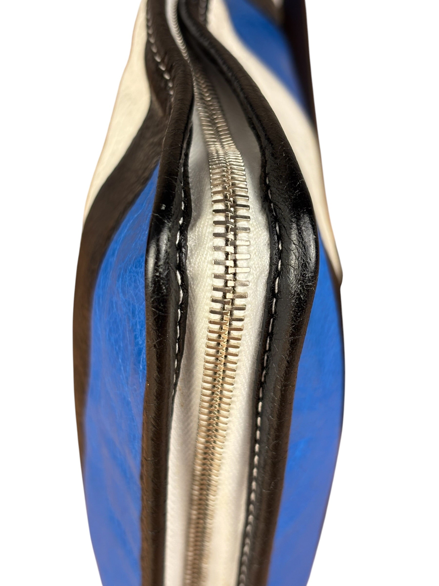 Balenciaga Tricolor Leather Bazaar Striped Pouch