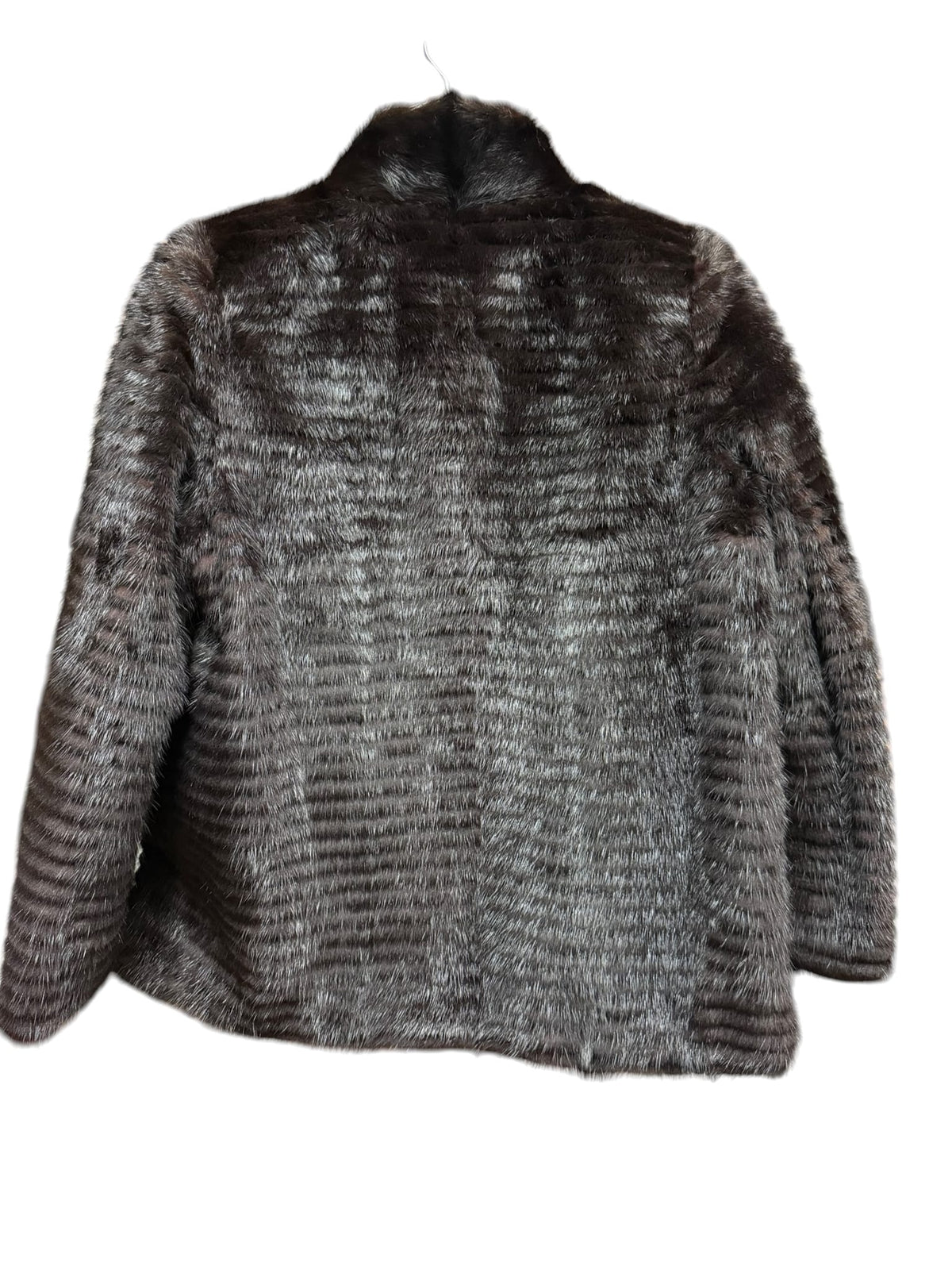Vintage Lupian Dark Brown Striped Mink Fur Coat