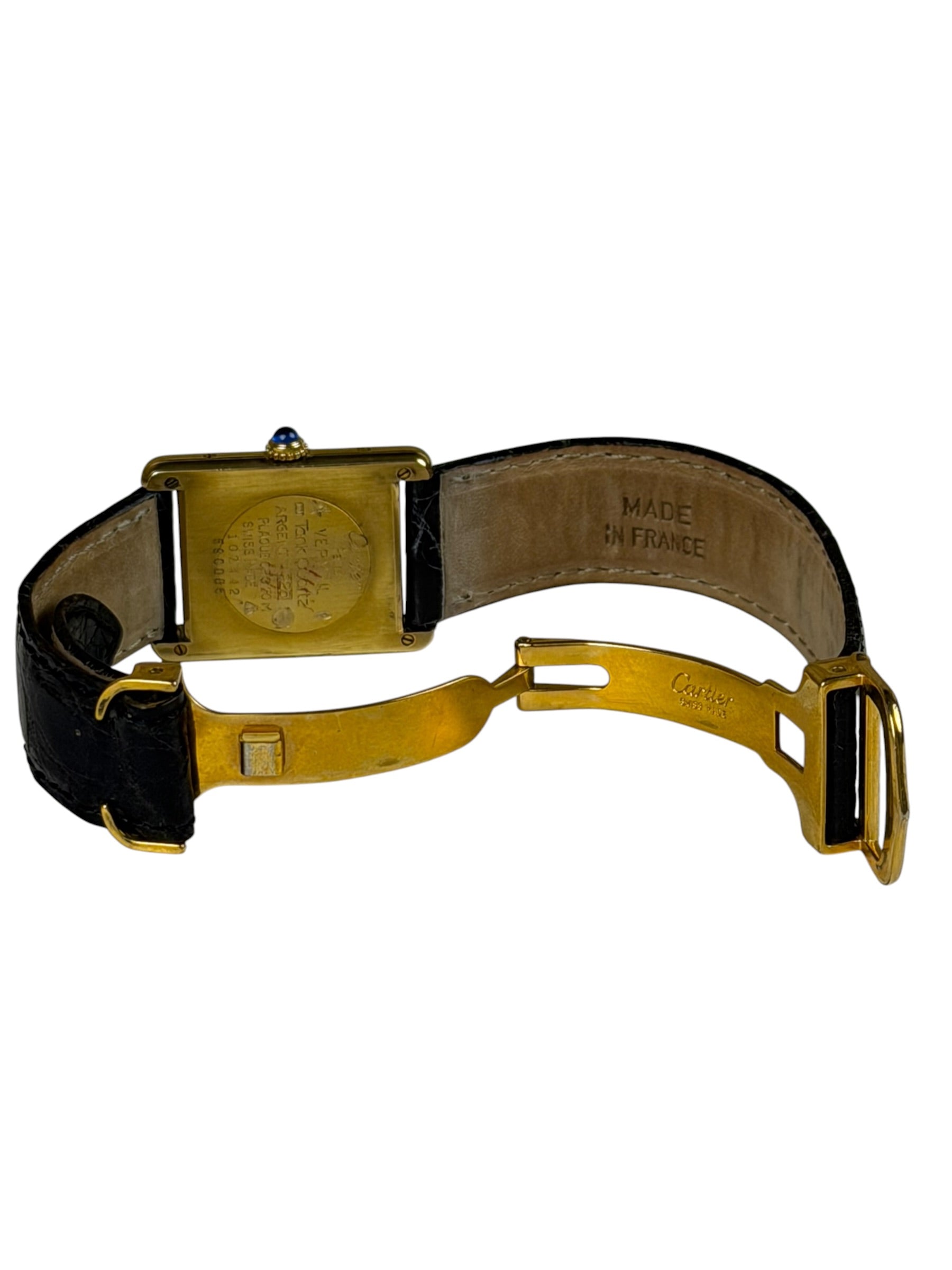 Cartier Must De Tank Tri Color Black Strap