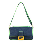 Fendi Denim Baguette NM 2Way Handbag