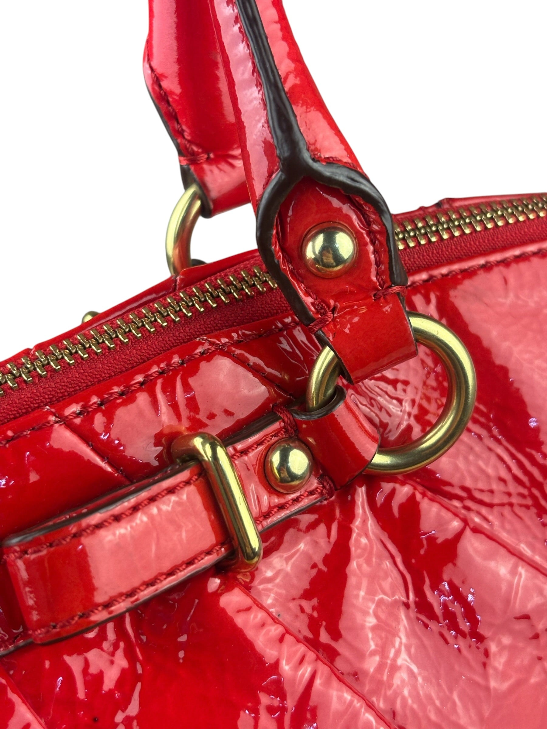 Coach Red Patent Leather Two-Way Bag