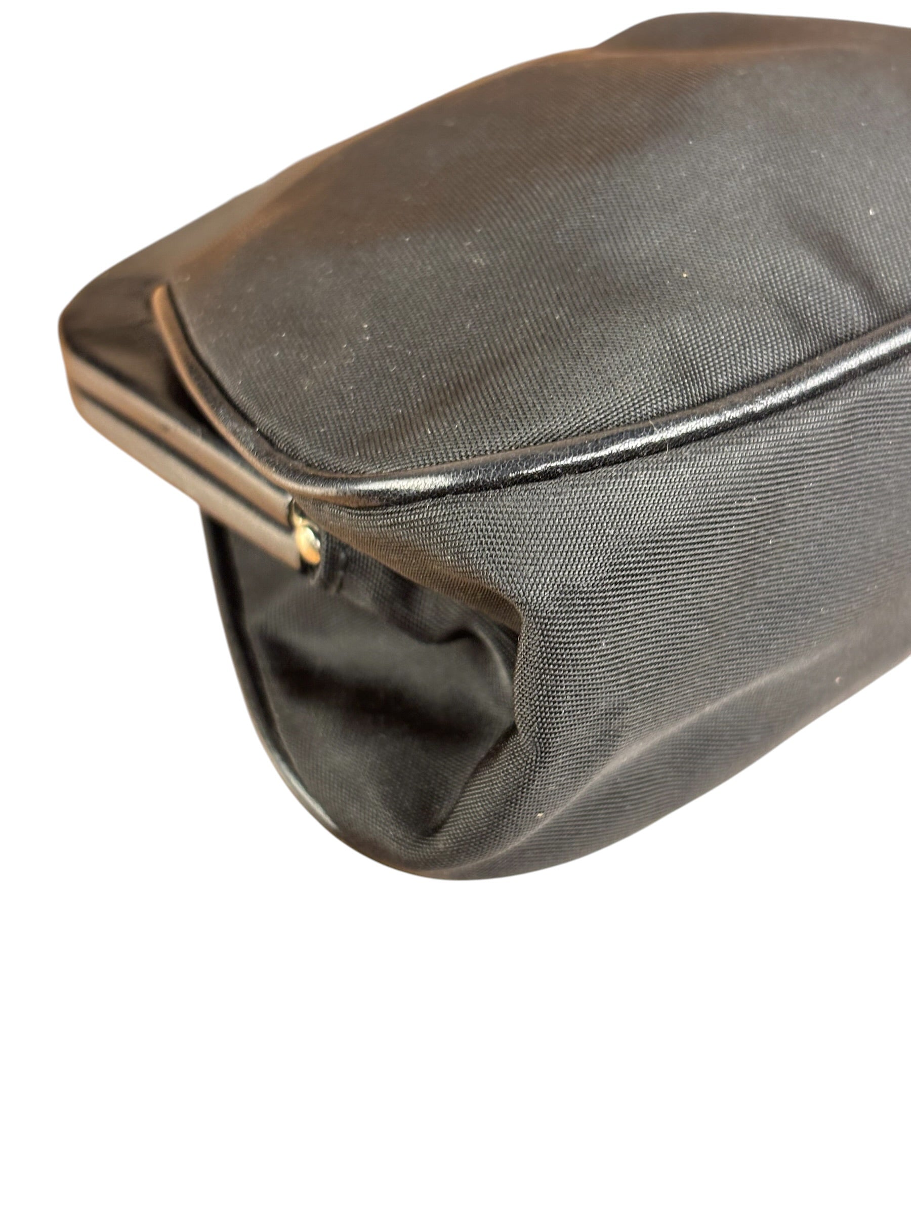 Prada Black Tessuto Nylon Leather Trim Liss-Lock Coin Bag