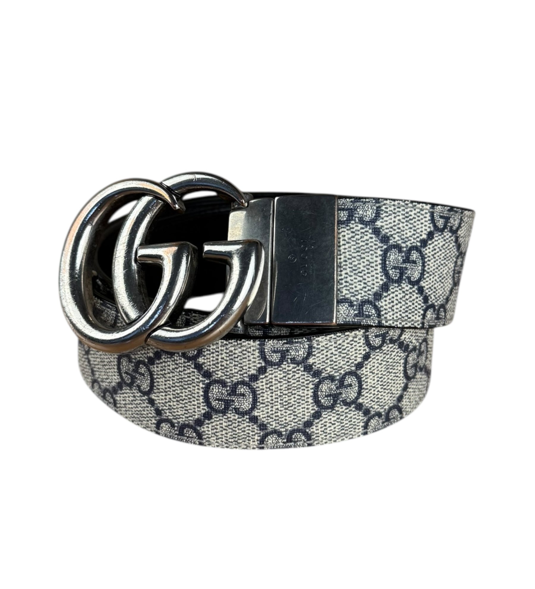 Gucci GG Marmont Navy Web Belt