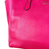 Gucci Hot Pink Pebbled Leather Swing Tote