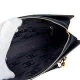 Chanel Black Choco Bar Stitch Caviar Chain Tote 2002