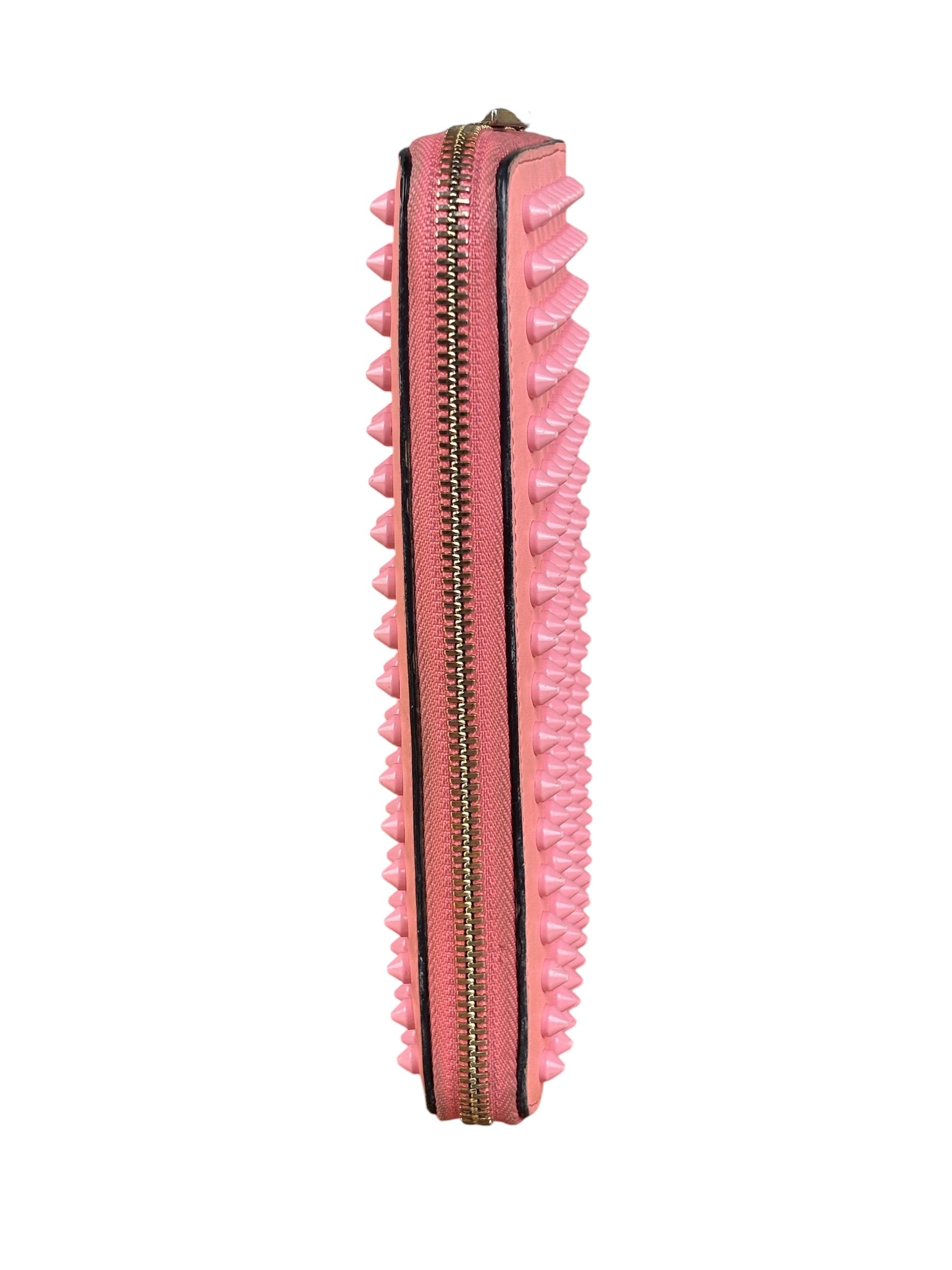Christian Louboutin Panettone Bicolor Studded Long Zip Around Wallet