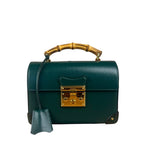 Gucci Green Padlock Bamboo Handle Handbag