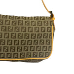 Fendi Beige Leather Trim Zucca Pochette