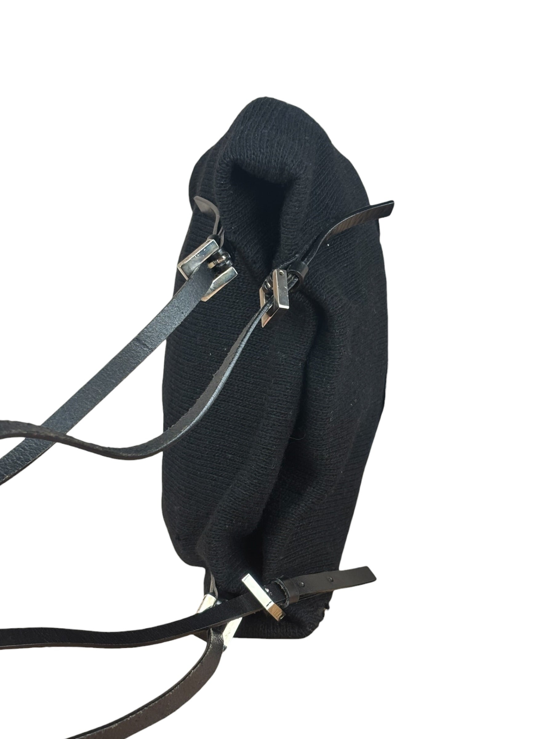 Fendi Black Knit Hobo/Shoulder Bag