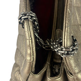 Chanel Metallic Gold Quilted Caviar Just Mademoiselle Bowling Bag 2010