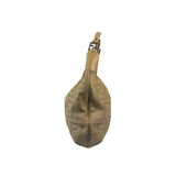 Fendi Beige Leather Trim Woven Hobo Bag