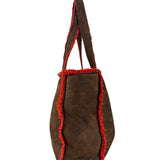 Chanel 1998 Coco Mark Brown Suede Handbag