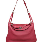 Hermes Lindy 34 Red/Fuchsia Clemence Leather Handbag 2014