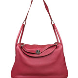 Hermes Lindy 34 Red/Fuchsia Clemence Leather Handbag 2014