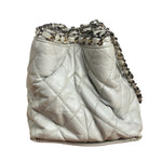 Chanel Vintage White Quilted Leather Chain Me Tote 2010