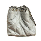 Chanel Vintage White Quilted Leather Chain Me Tote 2010
