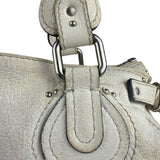 Chloé White Leather Paddington Handbag (Repainted)