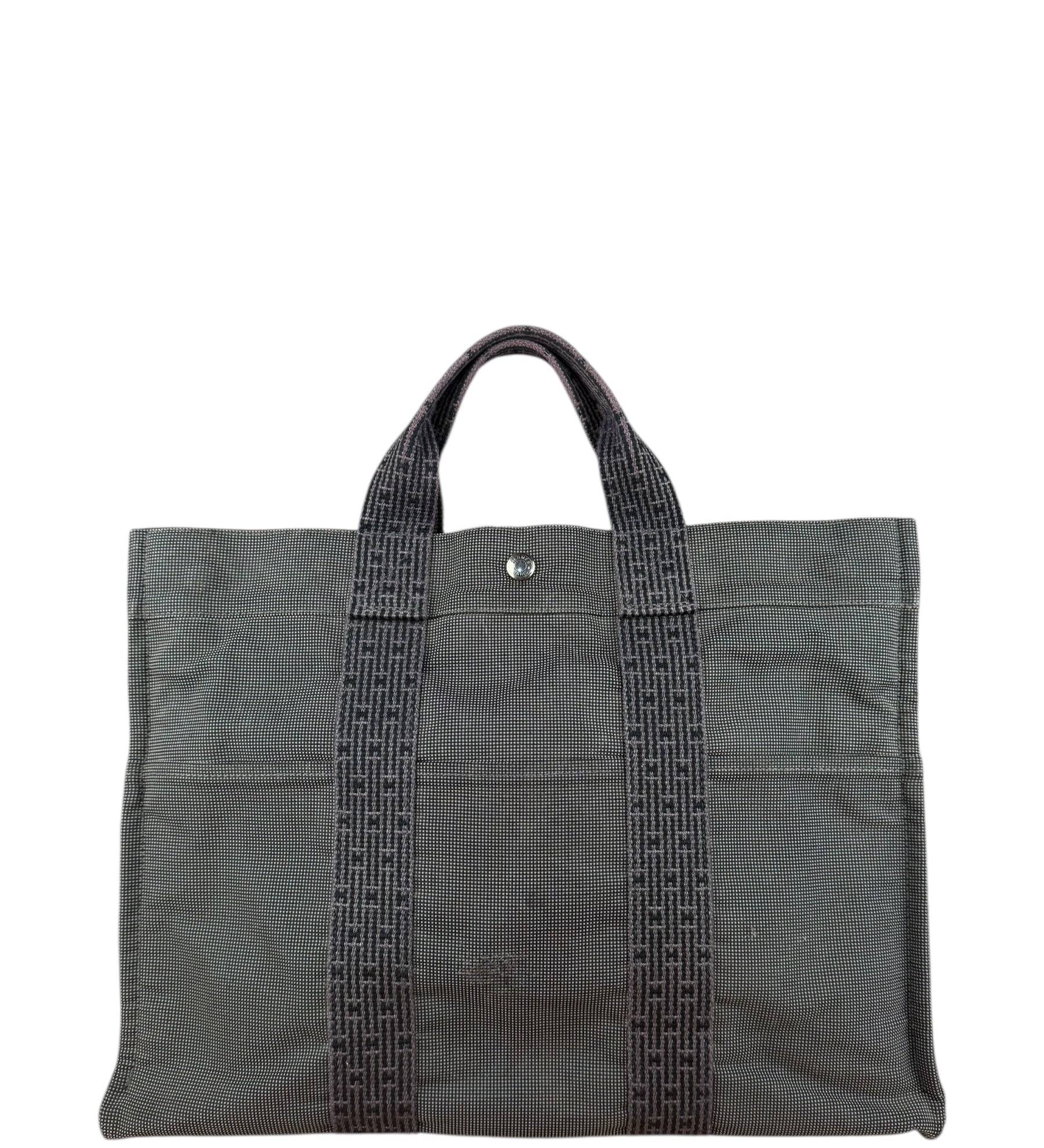 Hermes Herline Canvas Tote Grey