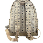 MCM Beige Leather Monogram Medium Stark Backpack