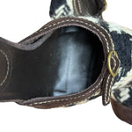 Miu Miu Vintage Woven Tweed Platform Sandals