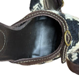 Miu Miu Vintage Woven Tweed Platform Sandals