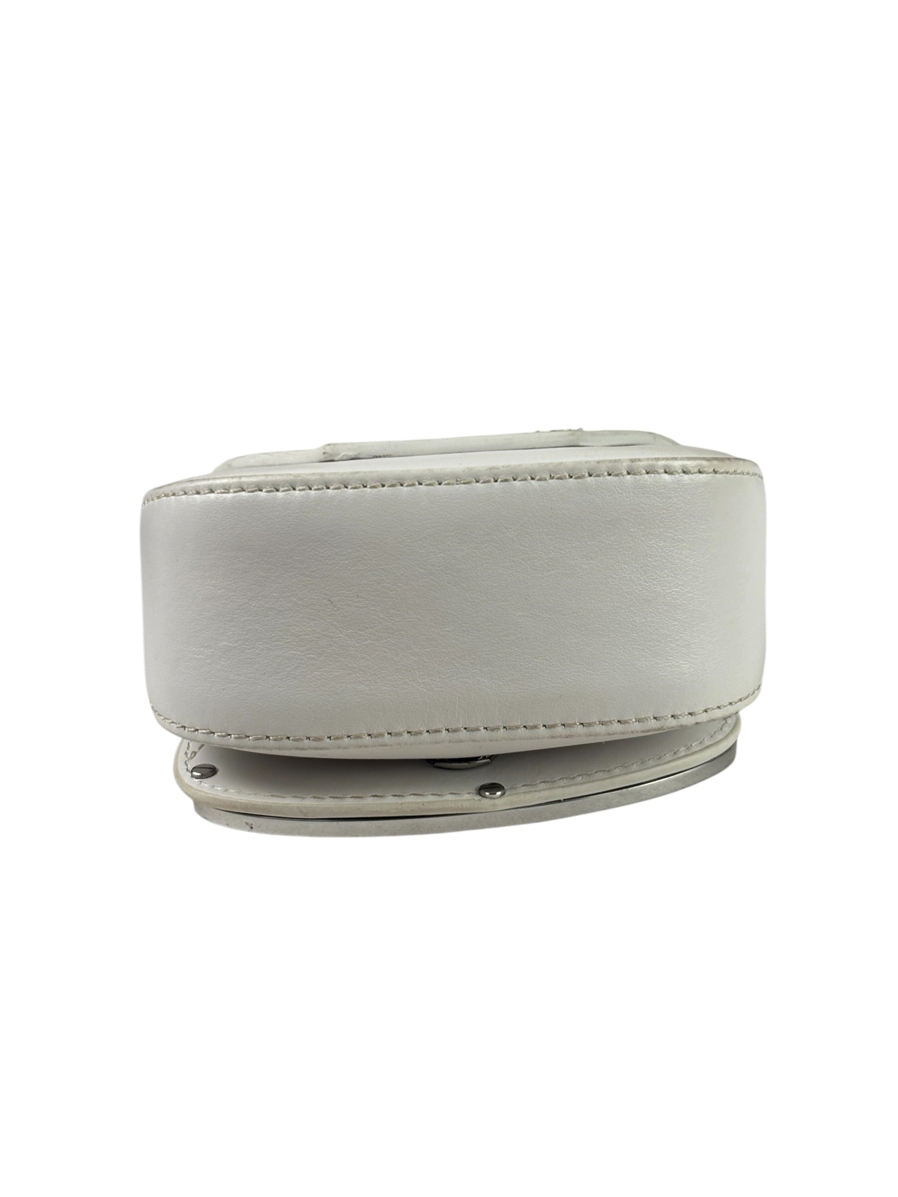 Diesel White Leather 1DR XS Two-Way Mini Bag