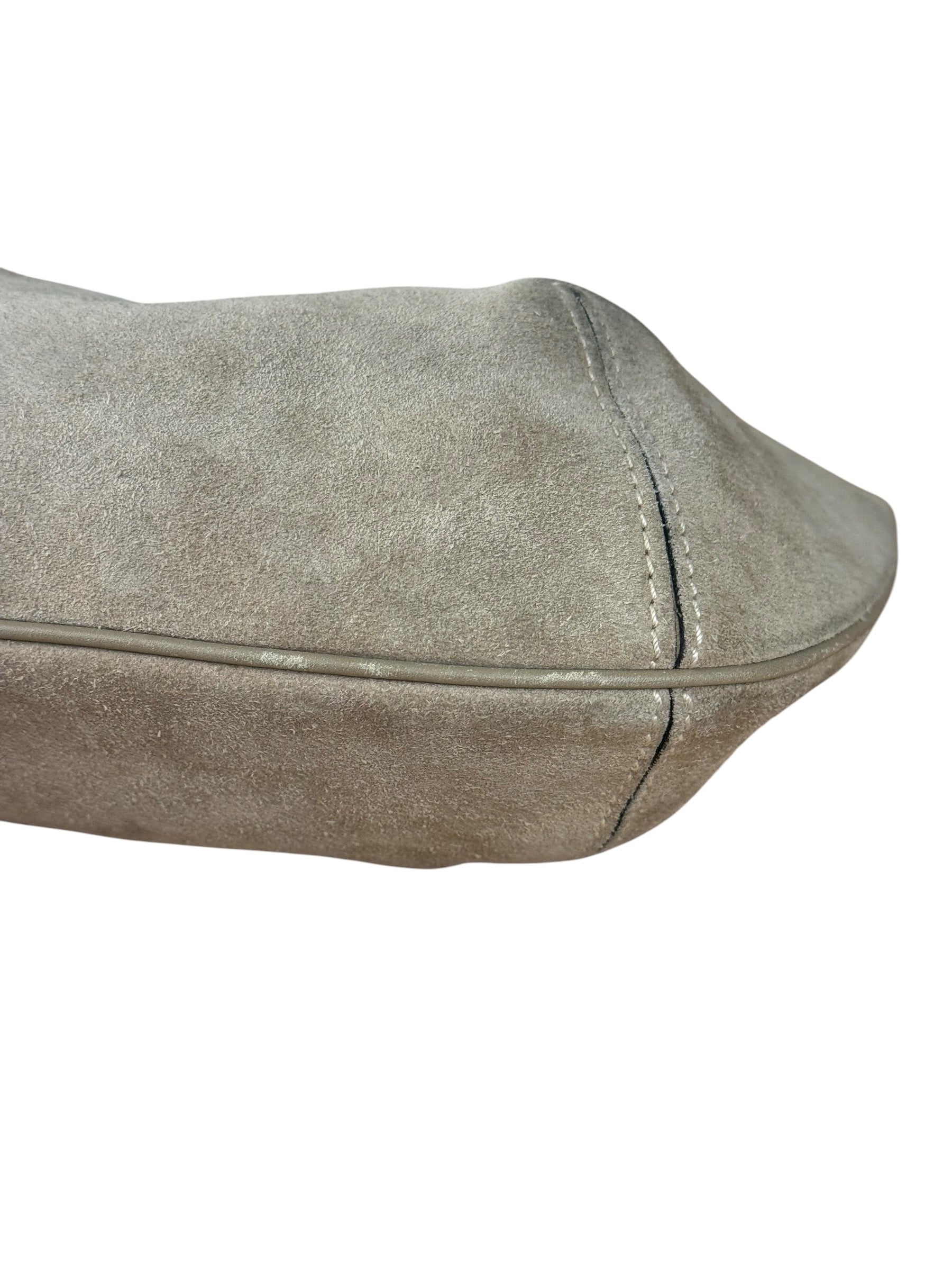 Ferragamo Vintage Beige Suede Hobo Shoulder Bag