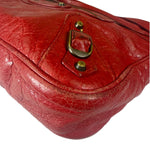 Balenciaga Red Lambskin Hip Moto Crossbody