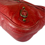 Balenciaga Red Lambskin Hip Moto Crossbody