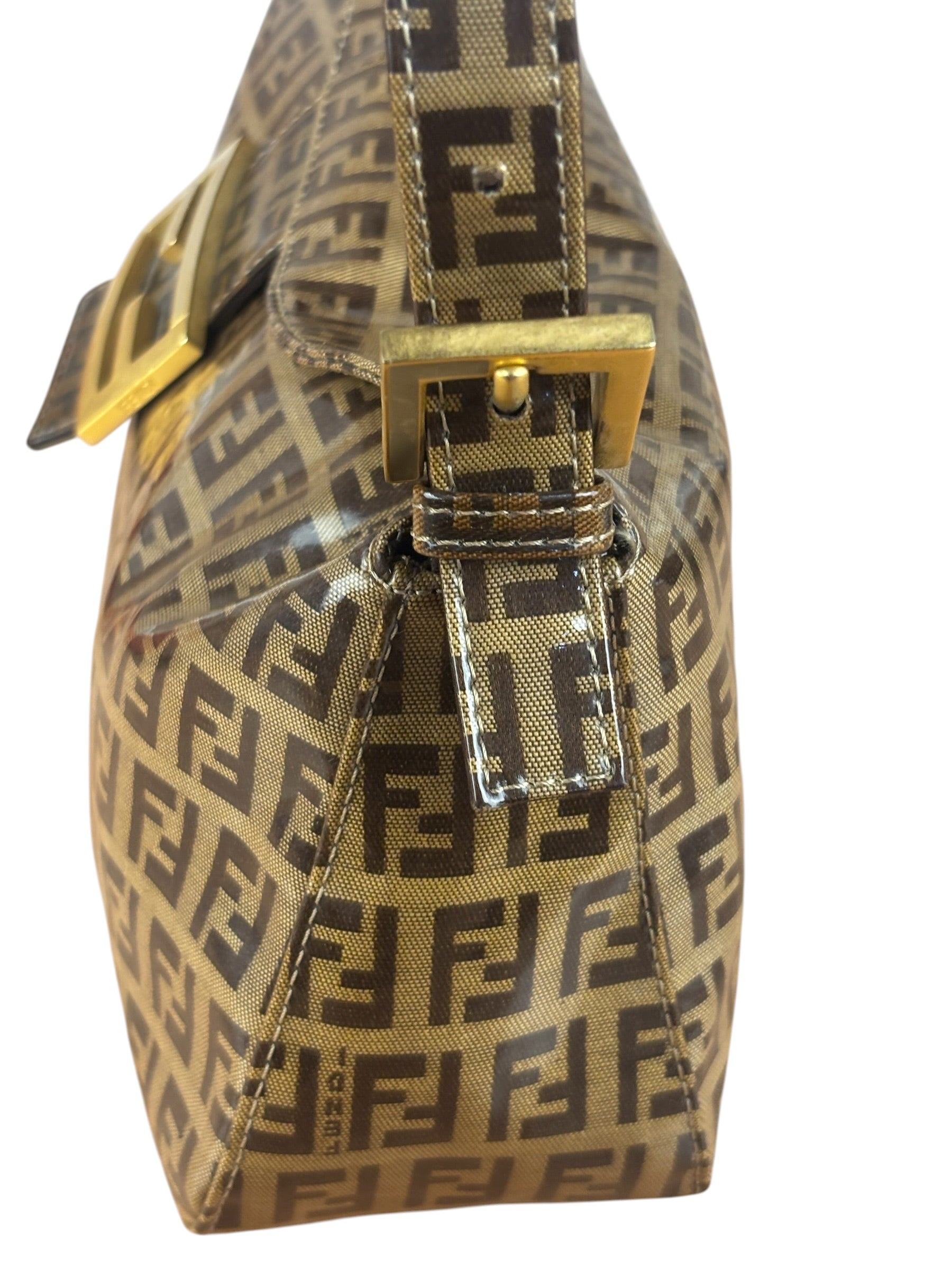 Fendi Vintage FF Canvas PVC Baguette