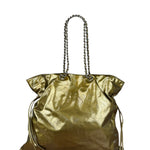 Chanel CC Green Metallic Patent Leather BonBon Chain Cinch Tote 2008