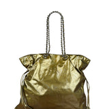 Chanel CC Green Metallic Patent Leather BonBon Chain Cinch Tote 2008