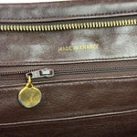 Chanel Burgundy Leather V Stitch Shoulder Bag 1990's