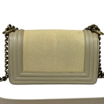 Chanel Beige Leather Boy Stingray Flap Bag 2013