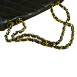 Chanel Black Quilted Leather Chain Flap Bag