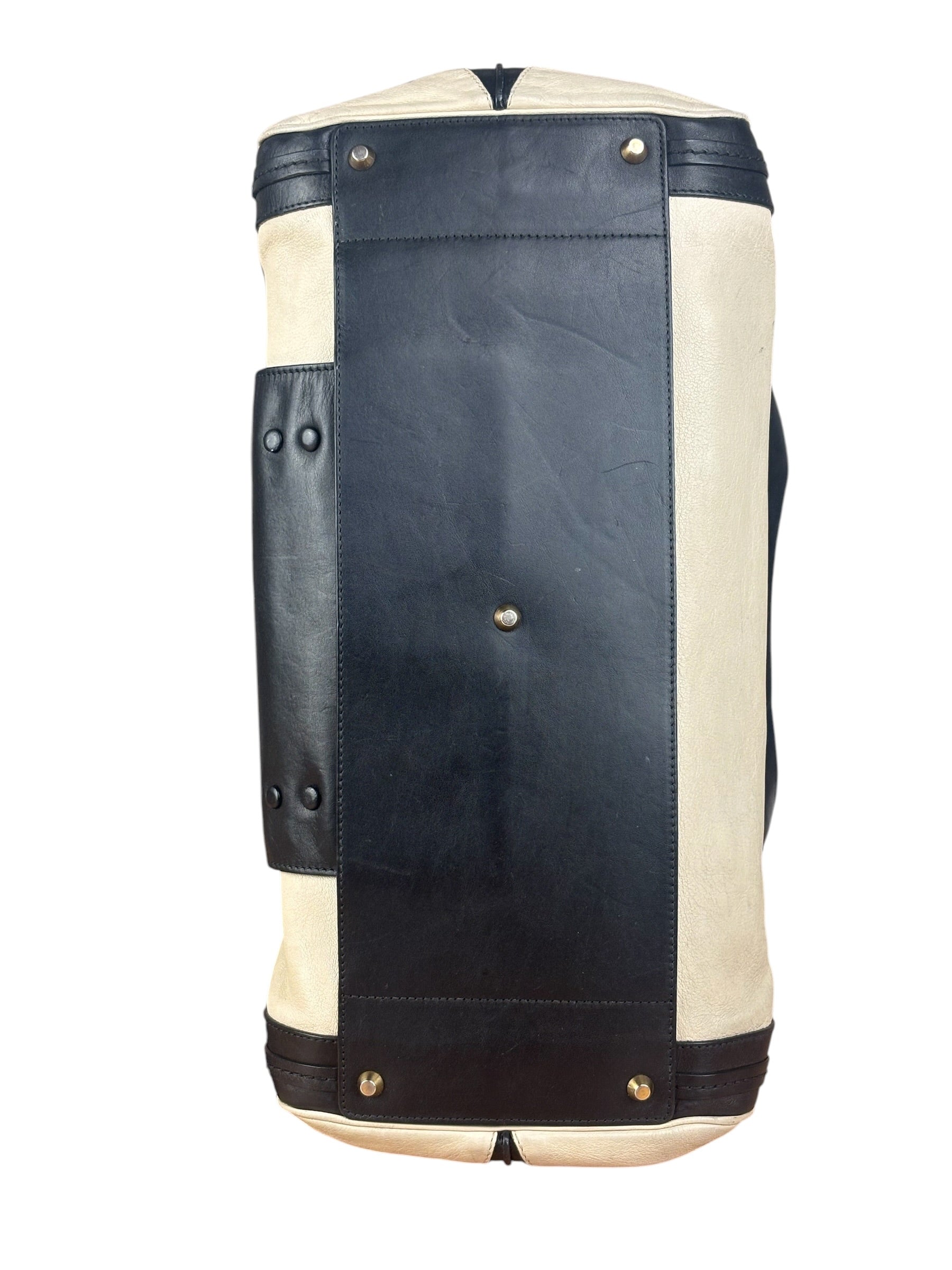 Chloe Beige/Black Leather Alice Satchel/Tote Bag